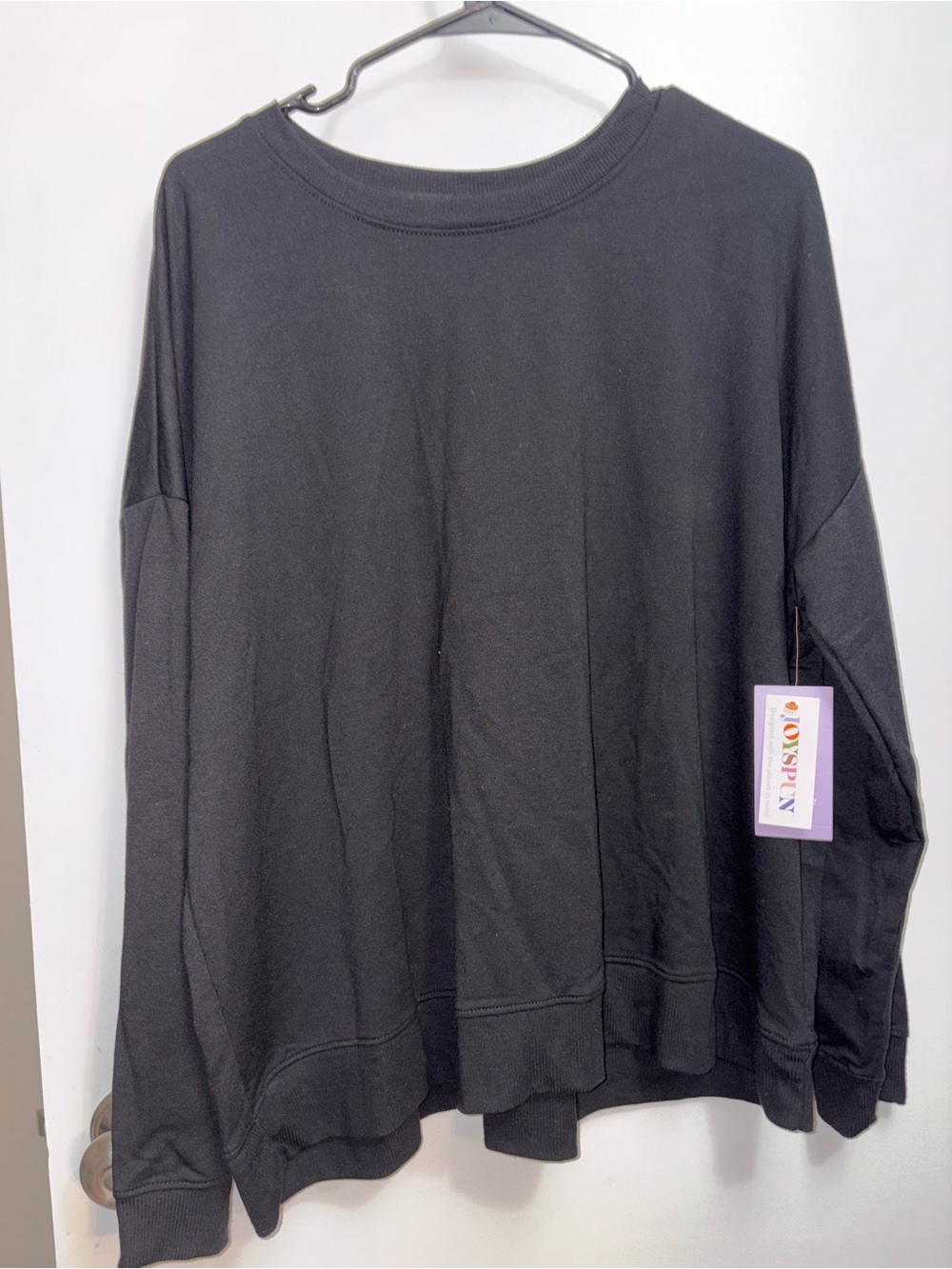 Black Oversized Crewneck Sweatshirt